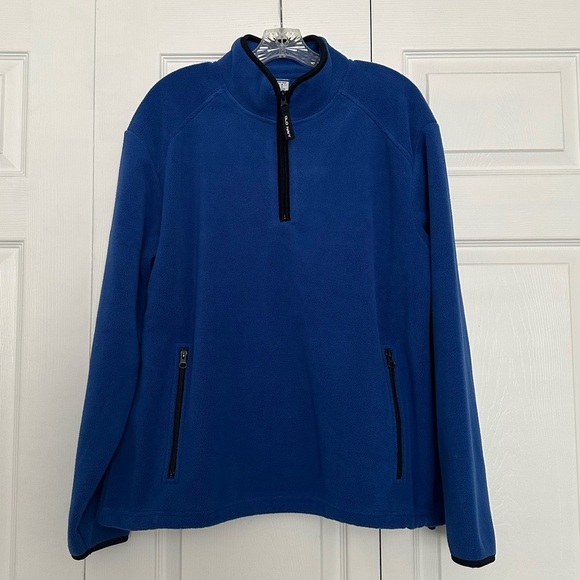 Old Navy Other - Old Navy Men’s Vintage Inspired Royal Blue Fleece Pullover - 1/4 Zip - Size M